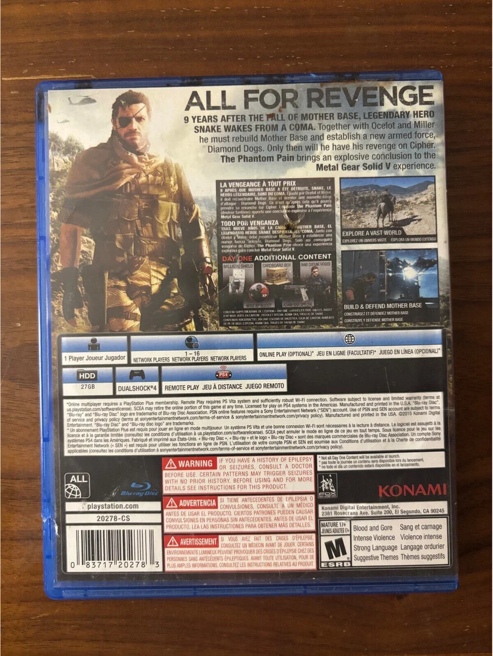 Metal Gear Solid V: The Phantom Pain Day One Edition PlayStation 4
